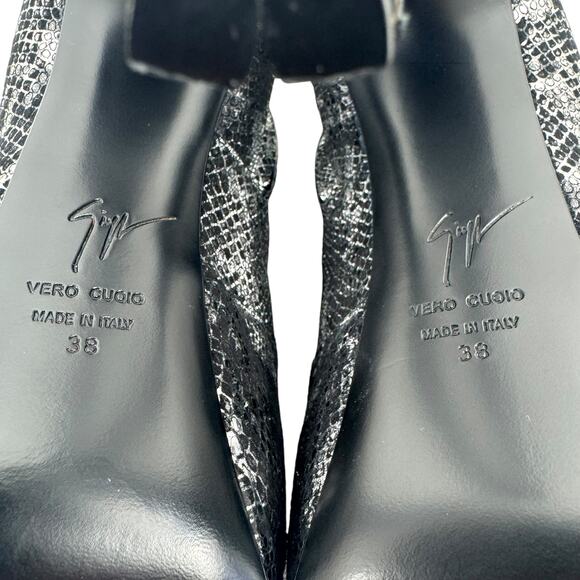 NEW Giuseppe Zanotti  Snakeskin Platform Heel Booties All Leather Size 38 - Picture 9 of 10